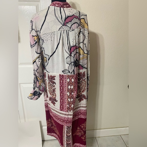 Free People C’est Moi mixed Floral Long Sleeve maxi top size S - Picture 2 of 10